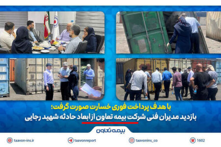بازدید مدیران فنی شرکت بیمه تعاون از ابعاد حادثه بندر شهید رجایی