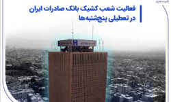 فعالیت شعب کشیک بانک صادرات ایران در تعطیلی پنج‌شنبه‌ها