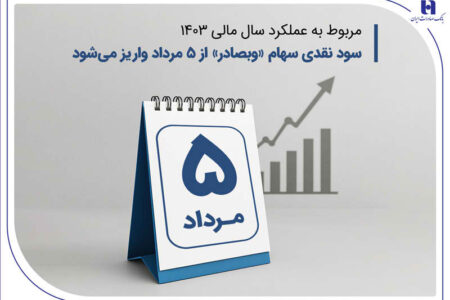 سود نقدی سهام «وبصادر» از ۵ مرداد واریز می‌شود