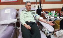 مشارکت مسئولانه فرمانده انتظامی استان ایلام به مناسبت هفته انتظامی در پویش اهدای خون